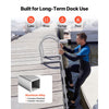 VEVOR Dock Ladder, Removable 3 Steps, 500 lbs Load Capacity, Aluminum Alloy Pontoon Boat Ladder with 3.1'' Wide Step & Nonslip Rubber Mat, Easy to Install for Ship/Lake/Pool/Marine Boarding