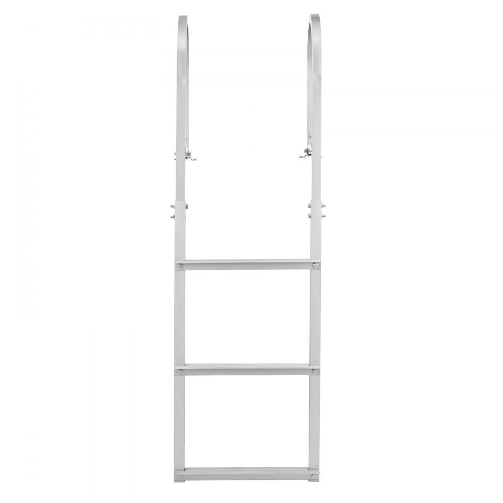 VEVOR Dock Ladder, Removable 3 Steps, 500 lbs Load Capacity, Aluminum Alloy Pontoon Boat Ladder with 3.1'' Wide Step & Nonslip Rubber Mat, Easy to Install for Ship/Lake/Pool/Marine Boarding