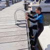 VEVOR Dock Ladder, Removable 5 Steps, 500 lbs Load Capacity, Aluminum Alloy Pontoon Boat Ladder with 3.1'' Wide Step & Nonslip Rubber Mat, Easy to Install for Ship/Lake/Pool/Marine Boarding