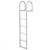 VEVOR Dock Ladder, Removable 5 Steps, 500 lbs Load Capacity, Aluminum Alloy Pontoon Boat Ladder with 3.1'' Wide Step & Nonslip Rubber Mat, Easy to Install for Ship/Lake/Pool/Marine Boarding