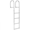 VEVOR Removable Dock Ladder, 4 Steps, Aluminum Alloy Pontoon Boat Swim Ladder, with Non-Slip Wide Steps, 500 lbs Weight Capacity, Quick Release Design, for Lake Swimming, Pool, Boat, Marine Boarding