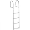 VEVOR Removable Dock Ladder, 4 Steps, Aluminum Alloy Pontoon Boat Swim Ladder, with Non-Slip Wide Steps, 500 lbs Weight Capacity, Quick Release Design, for Lake Swimming, Pool, Boat, Marine Boarding