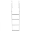 VEVOR Removable Dock Ladder, 4 Steps, Aluminum Alloy Pontoon Boat Swim Ladder, with Non-Slip Wide Steps, 500 lbs Weight Capacity, Quick Release Design, for Lake Swimming, Pool, Boat, Marine Boarding