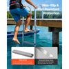 VEVOR Removable Dock Ladder, 3 Steps, Aluminum Alloy Pontoon Boat Swim Ladder, with Non-Slip Wide PP Steps, 500 lbs Weight Capacity, Quick Release Design, for Lake Swimming, Pool, Marine Boarding