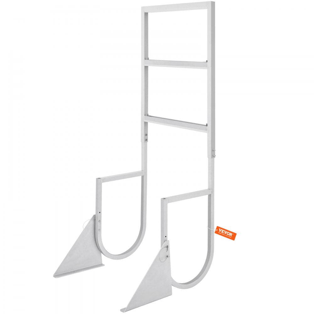 VEVOR Dock Ladder, Flip-Up 3 Steps, 350 lbs Load Capacity, Aluminum Alloy Pontoon Boat Ladder with 2'' Wide Step & Nonslip Rubber Mat, Easy to Install for Ship/Lake/Pool/Marine Boarding
