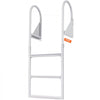 VEVOR Dock Ladder, Flip-Up 3 Steps, 350 lbs Load Capacity, Aluminum Alloy Pontoon Boat Ladder with 2'' Wide Step & Nonslip Rubber Mat, Easy to Install for Ship/Lake/Pool/Marine Boarding