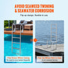 VEVOR Dock Ladder Flip-Up 4 Steps, 350 lbs Load Capacity, Aluminum Alloy Pontoon Boat Ladder with Nonslip Mat, Swimming Ladder for Ship/Lake/Pool/Marine Boarding