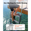 VEVOR Retractable Dock Ladder, 4 Steps, Aluminum Alloy Pontoon Boat Swim Ladder with Auto-Lift Float, Non-Slip Wide Steps, 500 lbs Weight Capacity, Adjustable Height, for Lake Pool Marine Boarding