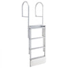 VEVOR Retractable Dock Ladder, 4 Steps, Aluminum Alloy Pontoon Boat Swim Ladder with Auto-Lift Float, Non-Slip Wide Steps, 500 lbs Weight Capacity, Adjustable Height, for Lake Pool Marine Boarding