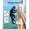 VEVOR Retractable Dock Ladder, 5 Steps, Aluminum Alloy Pontoon Boat Swim Ladder with Auto-Lift Float, Non-Slip Wide Steps, 500 lbs Weight Capacity, Adjustable Height, for Lake Pool Marine Boarding