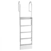 VEVOR Retractable Dock Ladder, 5 Steps, Aluminum Alloy Pontoon Boat Swim Ladder with Auto-Lift Float, Non-Slip Wide Steps, 500 lbs Weight Capacity, Adjustable Height, for Lake Pool Marine Boarding