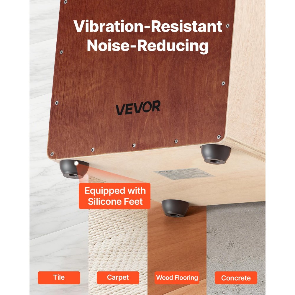 VEVOR Cajon Box Drum Wooden Birchwood Percussion Instrument Bass Drum with Snare Wires
