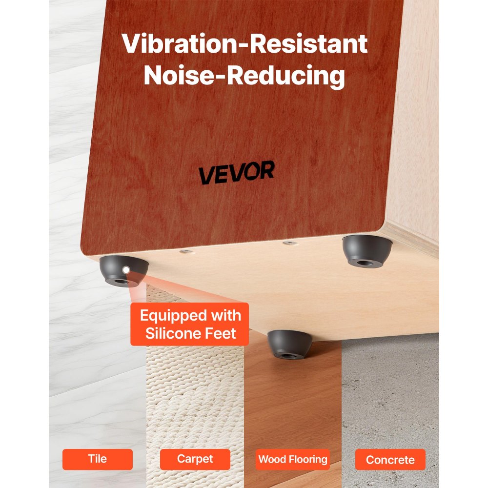 VEVOR Cajon Box Drum Birch Wood Percussion Instrument Guitar Strings with Travel Bag