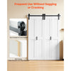 VEVOR Bifold Barn Door, 48" x 84", MDF Bi-Fold Sliding Closet Doors, Hardware Kit Included, H-Frame Space-Saving Design, Pre-Assembled Panels for Bedroom, Living Room, Wardrobe and Room Divider, White