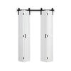 VEVOR Bifold Barn Door, 60" x 84", MDF Bi-Fold Sliding Closet Doors, Hardware Kit Included, H-Frame Space-Saving Design, Pre-Assembled Panels for Bedroom, Living Room, Wardrobe and Room Divider, White