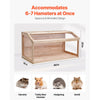 VEVOR Wooden Hamster Cage, 270° Viewing Hamster Habitat, 40 x 20 x 20in, Dwarf Hamster Cages with Openable Top, Ventilated Small Animal Cage, Pet Mouse Cage for Gerbils, Rats, Guinea Pigs, Mice