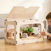 VEVOR Wooden Hamster Cage 23.8"x15.9"x15.9" 270° Viewing Hamster Habitat, Chewproof Small Animal Cage with Openable Top, Large Pet House Wood Enclosure for Syrian/Dwarf Hamsters, Guinea Pigs, Gerbils