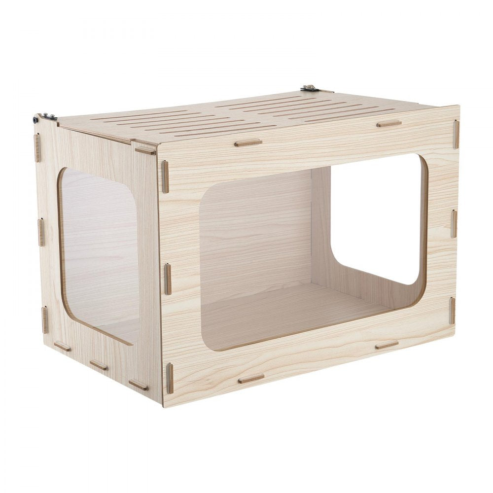 VEVOR Wooden Hamster Cage 23.8"x15.9"x15.9" 270° Viewing Hamster Habitat, Chewproof Small Animal Cage with Openable Top, Large Pet House Wood Enclosure for Syrian/Dwarf Hamsters, Guinea Pigs, Gerbils