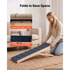 VEVOR Dog Ramp for Bed 13.8"-21.5" 4 Adjustable Height Foldable Pet Ramp, for Small & Senior Dogs to Get on Couch Sofa, 43" Long, Up to 70 lbs, Portable Wooden with Non-Slip Felt Surface & Handle