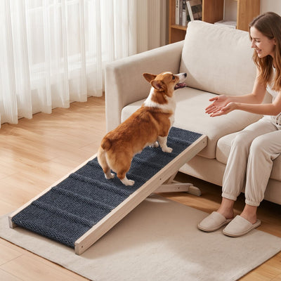 Vevor Dog Ramp Adjustable Height Foldable Wooden Pet Ramp 43