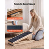 VEVOR Dog Ramp for Bed 23.2"-28.3" 6 Adjustable Height Foldable Pet Ramp, for Small & Senior Dogs to Get on Couch Sofa, 63" Long, 200 lbs, Portable Wooden with Non-Slip Surface, Top Platform & Handle