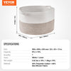 VEVOR Blanket Basket, 67L, Cotton Rope Basket, Woven Basket with Handles, 20" x 13" Round Laundry Hamper Basket Collapsible Extra Large Storage Basket Bins for Organizing Clothes Kids Toys Pillows