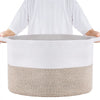 VEVOR Blanket Basket, 87L, Cotton Rope Basket, Woven Basket with Handles, 20" x 14" Round Laundry Hamper Basket Collapsible Extra Large Storage Basket Bins for Organizing Clothes Kids Toys Pillows