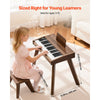 VEVOR Kids Piano Keyboard, 37 Key Wooden Digital Piano for Kids, Mini Music Educational Instrument Toy Set with Realistic Sound, Dual Power, Adjustable Volume for Toddlers, Boys Girls Learning,Walnut