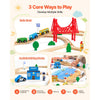 VEVOR 113PCS Wooden Train Set, for Kids Ages 3-8, Wood Train Track Toy with Storage Box, City Scene Railway Playset, Compatible with Major Brands, Christmas Birthday Toy for Toddlers Boys and Girls