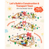 VEVOR 70PCS Wooden Train Set, with Magnetic Crane, Wood Train Track Toy for Kids Ages 3-8, Construction Crane Railway Set, Compatible with Major Brands, Christmas Birthday Toy for Toddlers Boys Girls