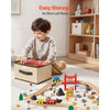 VEVOR 70PCS Wooden Train Set, with Magnetic Crane, Wood Train Track Toy for Kids Ages 3-8, Construction Crane Railway Set, Compatible with Major Brands, Christmas Birthday Toy for Toddlers Boys Girls