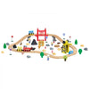 VEVOR 70PCS Wooden Train Set, with Magnetic Crane, Wood Train Track Toy for Kids Ages 3-8, Construction Crane Railway Set, Compatible with Major Brands, Christmas Birthday Toy for Toddlers Boys Girls