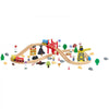 VEVOR 70PCS Wooden Train Set, with Magnetic Crane, Wood Train Track Toy for Kids Ages 3-8, Construction Crane Railway Set, Compatible with Major Brands, Christmas Birthday Toy for Toddlers Boys Girls