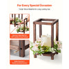 VEVOR 10 Set/30 Pcs Wooden Wedding Lantern Centerpiece, Includes 10 Wooden Lantern Candle Holder 10 Flameless LED Candle 10 Champagne Flower Wreath for Wedding Table Party Farmhouse Decor, Brown