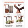 VEVOR 20 Set/60 Pcs Wooden Wedding Lantern Centerpiece, Includes 20 Wooden Lantern Candle Holder 20 Flameless LED Candle 20 Champagne Flower Wreath for Wedding Table Party Farmhouse Decor, Brown