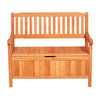 VEVOR Outdoor Storage Bench, 2-Person Wooden Storage Bench, 33 Gallons Deck Box with Side Handle, Supports up to 705 lbs, Outdoor Seating & Porch Decor, for Patio Garden Balcony Yard