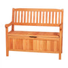 VEVOR Outdoor Storage Bench, 2-Person Wooden Storage Bench, 33 Gallons Deck Box with Side Handle, Supports up to 705 lbs, Outdoor Seating & Porch Decor, for Patio Garden Balcony Yard