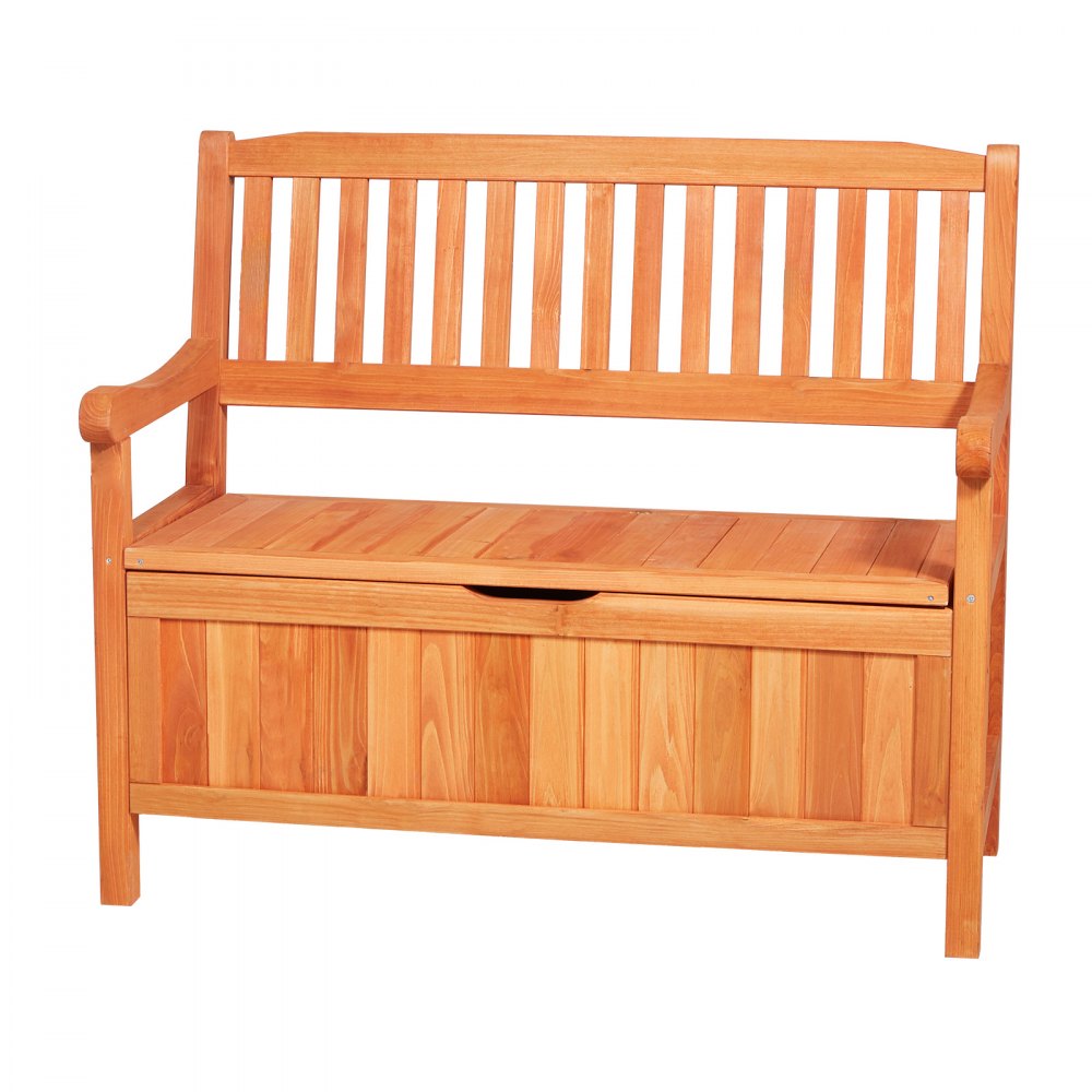 VEVOR Outdoor Storage Bench, 2-Person Wooden Storage Bench, 33 Gallons Deck Box with Side Handle, Supports up to 705 lbs, Outdoor Seating & Porch Decor, for Patio Garden Balcony Yard
