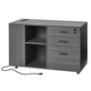 VEVOR 3 Drawer Wooden File Cabinet, Mobile Filing Cabinet with Power Strip, Lockable Rolling File Storage with Adjustable Shelves & 5 Wheels, Floor Standing Printer Stand for Home Office School, Gray