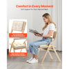VEVOR Wooden Folding Chairs with Cushion, Set of 2, Portable Foldable Cushion Chair with Wooden Frame, Modern Padded Dining Chair for Kitchen, Office, Wedding, Party, Dining Room, Easy Assembly, Beige