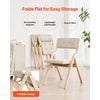 VEVOR Wooden Folding Chairs with Cushion, Set of 2, Portable Foldable Cushion Chair with Wooden Frame, Modern Padded Dining Chair for Kitchen, Office, Wedding, Party, Dining Room, Easy Assembly, Beige