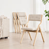 VEVOR Wooden Folding Chairs with Cushion, Set of 2, Portable Foldable Cushion Chair with Wooden Frame, Modern Padded Dining Chair for Kitchen, Office, Wedding, Party, Dining Room, Easy Assembly, Beige