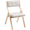 VEVOR Wooden Folding Chairs with Cushion, Set of 2, Portable Foldable Cushion Chair with Wooden Frame, Modern Padded Dining Chair for Kitchen, Office, Wedding, Party, Dining Room, Easy Assembly, Beige