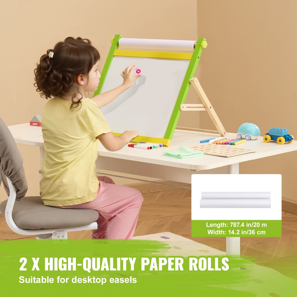 VEVOR Easel Accessory Set, 32 PCS Kid's Art Easel Painting Kit Including Chalks, Dry-Erase Markers & Paper Rolls, Supplies Set for Tabletop Art Easel, Painting Accessories for Toddlers Boys and Girls