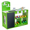 VEVOR Kids Grocery Store Playset, Wooden Play Market Stand with Shopping Bag, Kids Supermarket Pretend Play Store with Conveyor Belt, Scanner, Cash Register, Realistic Scale, Gift for Boys & Girls