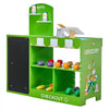 VEVOR Kids Grocery Store Playset, Wooden Play Market Stand with Shopping Bag, Kids Supermarket Pretend Play Store with Conveyor Belt, Scanner, Cash Register, Realistic Scale, Gift for Boys & Girls