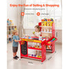VEVOR Kids Grocery Store Playset, Wooden Play Store with Shopping Bag, Kids Supermarket Pretend Play Toy Set with Conveyor Belt, Scanner, Cash Register, Realistic Scale, Gift for Boys & Girls