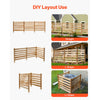 VEVOR Wood Privacy Fence, 38" W x 36" L, 3 Panel Slatted Air Conditioner Fence Screen, Pool Equipment Enclosure with Metal Stakes, Easy DIY Installation, Outdoor Trash Can Hider for Garden Decoration