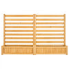 VEVOR Wooden Privacy Fence, 36 x 45 inch Air Conditioner Fence, 2 Slatted Panel Solid Outdoor Wood Privacy Screen with 2 Planters, Metal Stakes, Trash Can Hider Fences Suitable for Garden, Pool