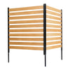 VEVOR Wood Privacy Fence, 38" W x 42" L, 2-Panel Slatted Air Conditioner Fence Screen, Pool Equipment Enclosure with Metal Stakes, Easy DIY Installation, Outdoor Trash Can Hider for Garden Decoration
